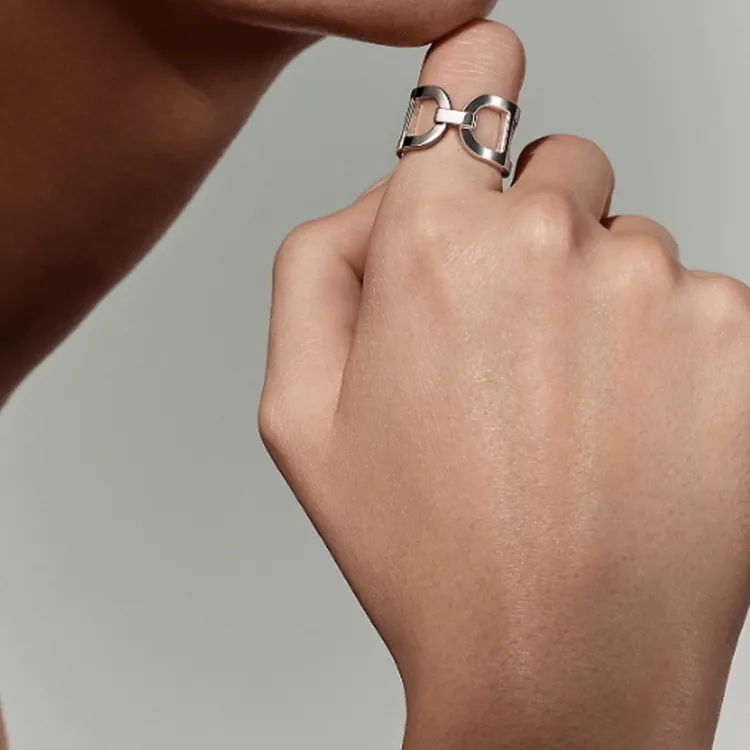 HERMES 925 Sterling Silver Rings Women's Silver-1