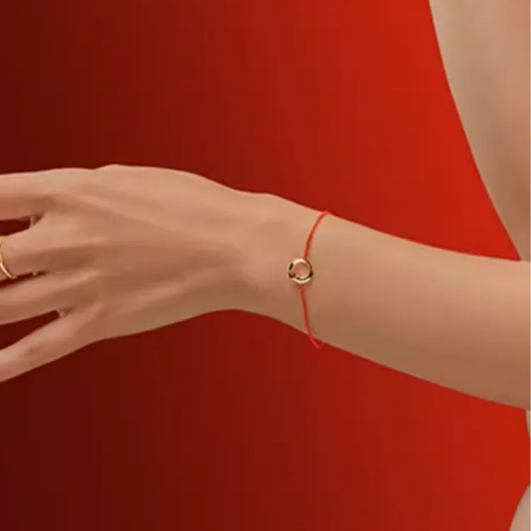 YIN 18K Gold, Red Spinel Bracelets Unisex Gold-2