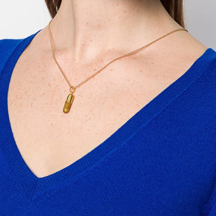 True Rocks Glitter Pill Pendant Necklace-2