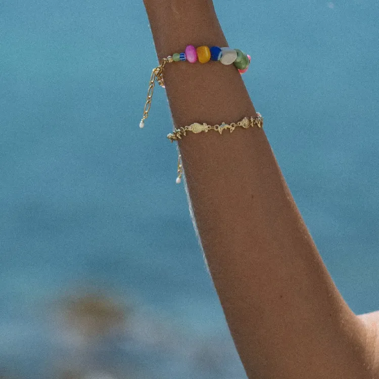 ANNI LU 18K Gold-Plated Brass Gold-Plated Pearl Bracelets Unisex Gold-1