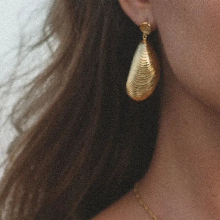 ANNI LU 18K Gold Brass Earrings Unisex Gold-1