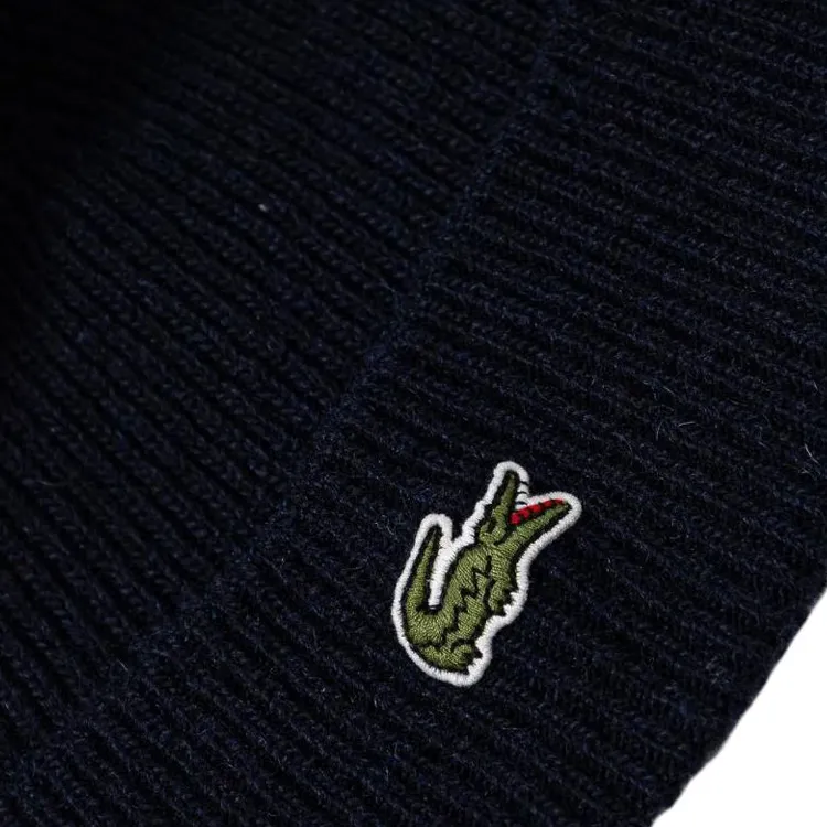 LACOSTE Crocodile appliqué Beanie Set Of Two-2