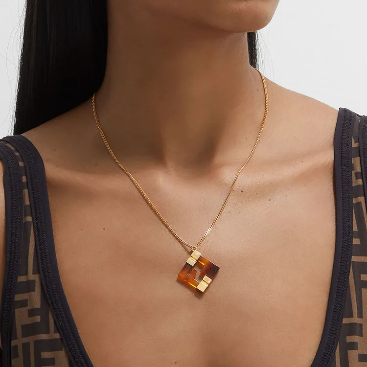 FENDI FF pendant Necklace-2