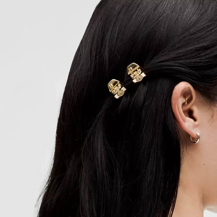 Lululemon Metal Hair Clips Unisex Gold-1
