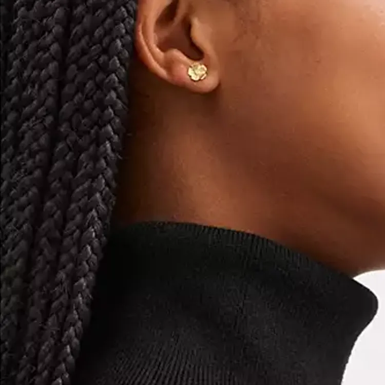 COACH 14K Gold Diamond Stud Earrings Women's Gold-2
