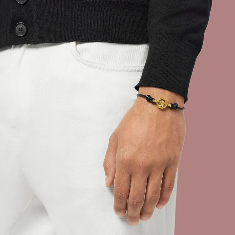 VERSACE Medusa '95 Leather Bracelet-1