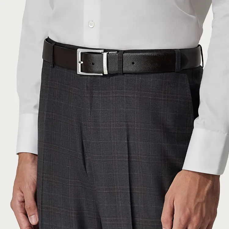 CANALI Calfskin, Cow Leather Belts Unisex Brown 3.5CM-1