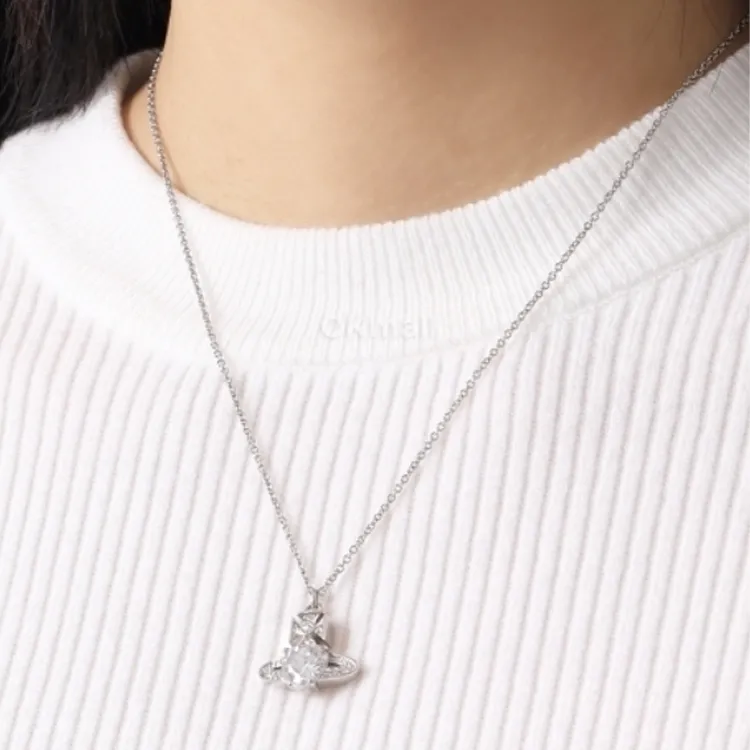 Vivienne Westwood Brass, Crystal Necklaces Women's Silver-2