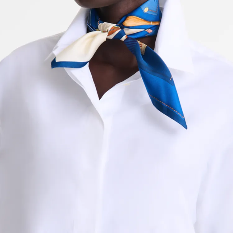 LONGCHAMP Silk Scarves Women's Blue-1