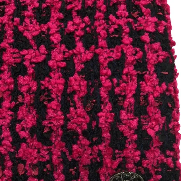 CHANEL Viscose, Cotton, Wool, Polyamide, Lambskin, Calfskin Knit Scarves Women's Red-2