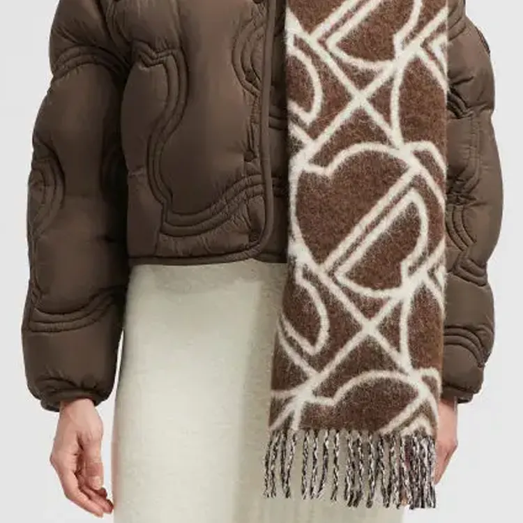 Moncler Wool Knit Scarves Women's Brown-2