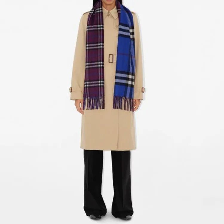 Burberry Reversible Checked Cashmere Scarf-4