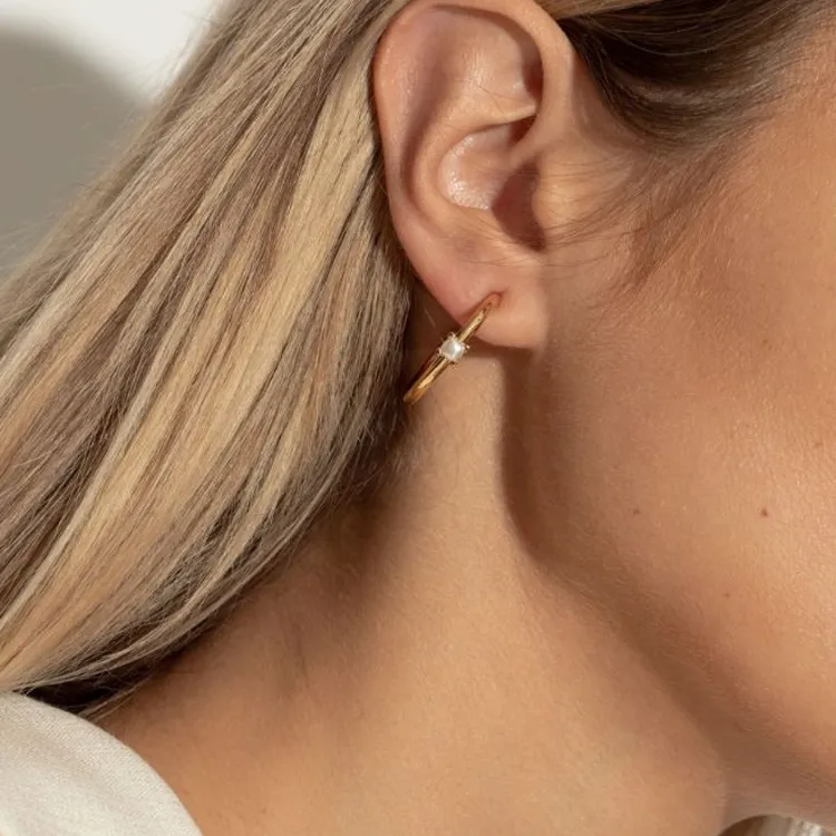 Kate Spade Little Luxuries Pearl Hoop Earrings-2
