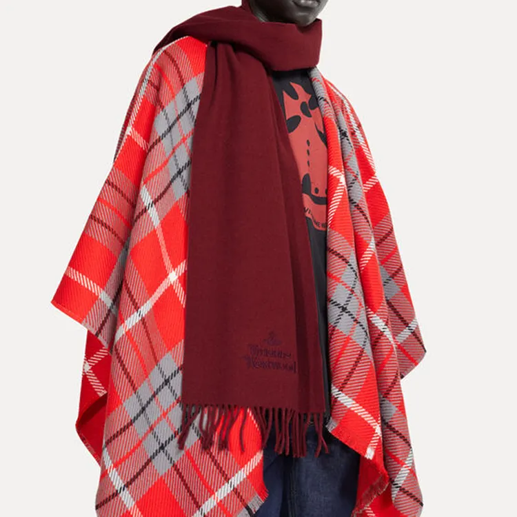 Vivienne Westwood Wool Knit Scarves Women's Deep Red-5