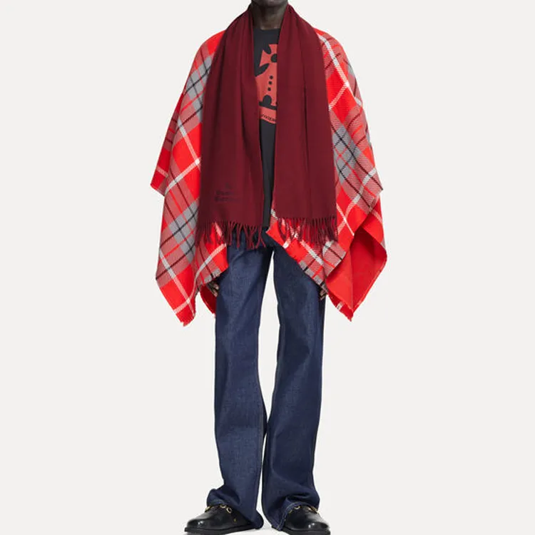 Vivienne Westwood Wool Knit Scarves Women's Deep Red-4