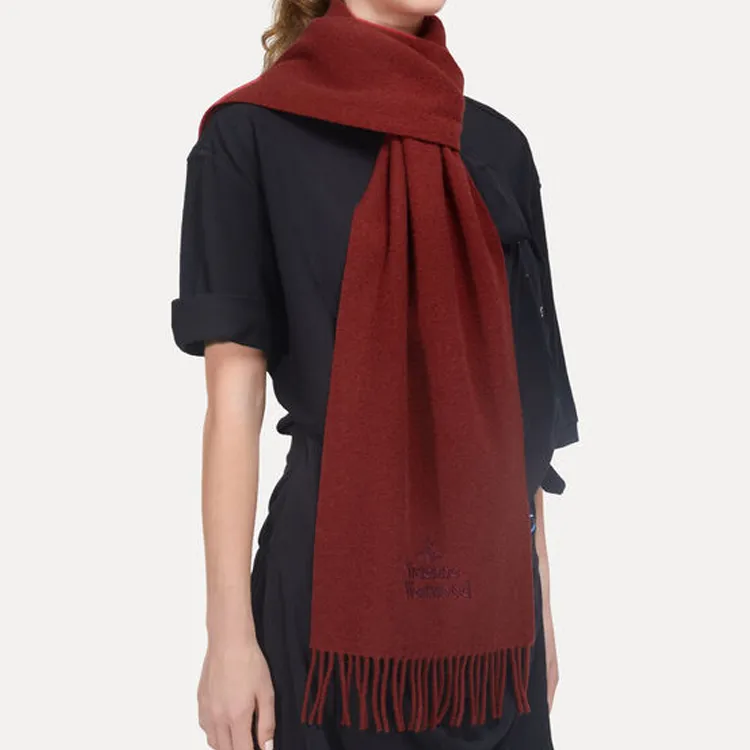 Vivienne Westwood Wool Knit Scarves Women's Deep Red-3