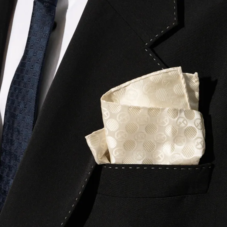 GIORGIO ARMANI Silk Silk Scarves Men's Beige-2