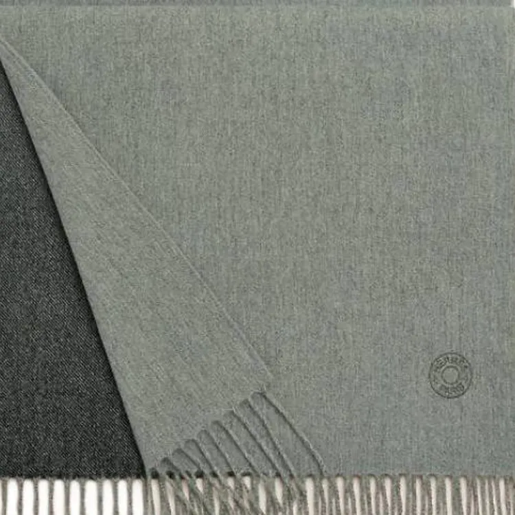 HERMES Cashmere Knit Scarves Men's Gray-1