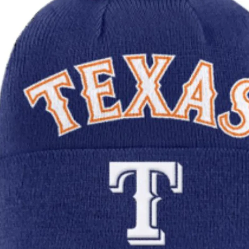 Nike Texas Rangers Peak Men's Nike Mlb Cuffed Pom Beanie-2