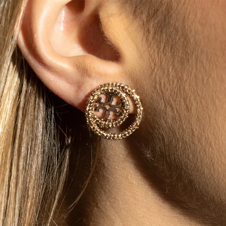 TORY BURCH Crystal embellished Hoop Earrings-3