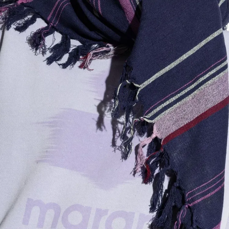 ISABEL MARANT Striped Fringed Scarf-2