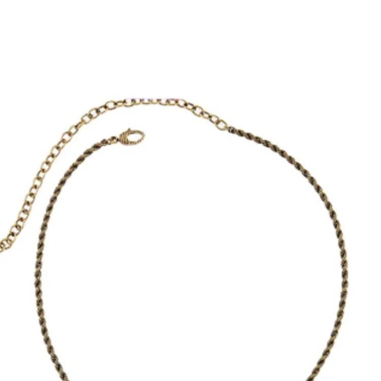 GUCCI Crystal Necklaces Unisex Gold-1