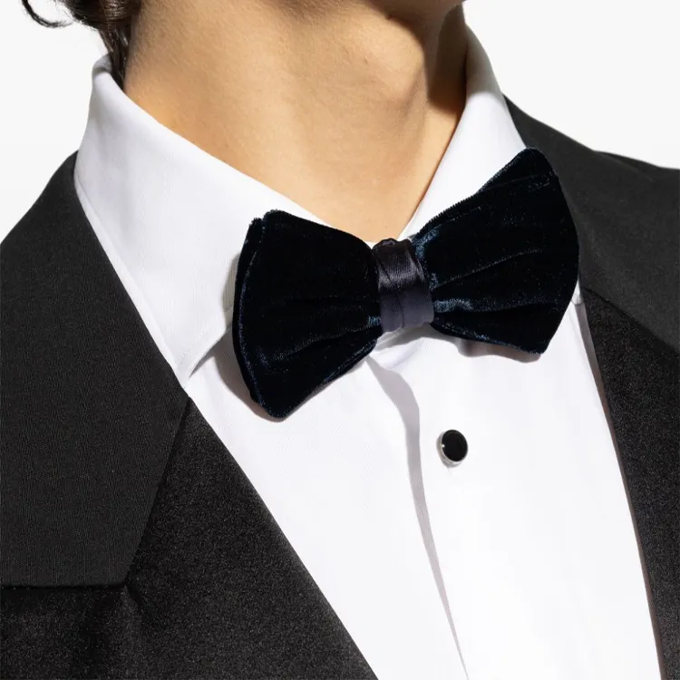 GIORGIO ARMANI Hook-fastening Velvet Bow Tie-2