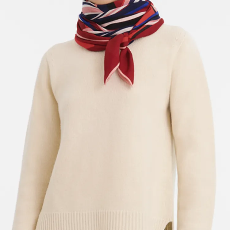 LONGCHAMP Wool Knit Scarves Women's Red-2