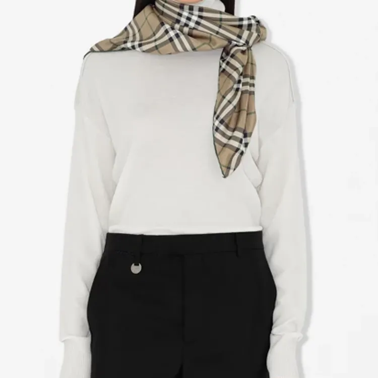 Burberry Checkered Silk Scarf-2