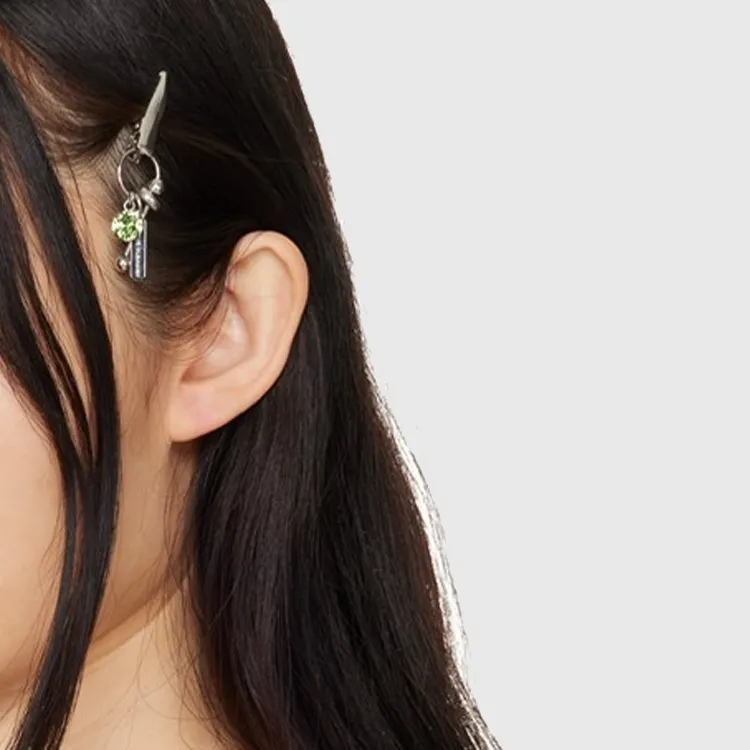 JUSTINE CLENQUET Brass Hair Clips Women's Silver-2