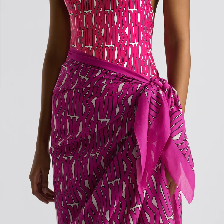 DIOR Cotton Knit Scarves Women's Fuchsia-2