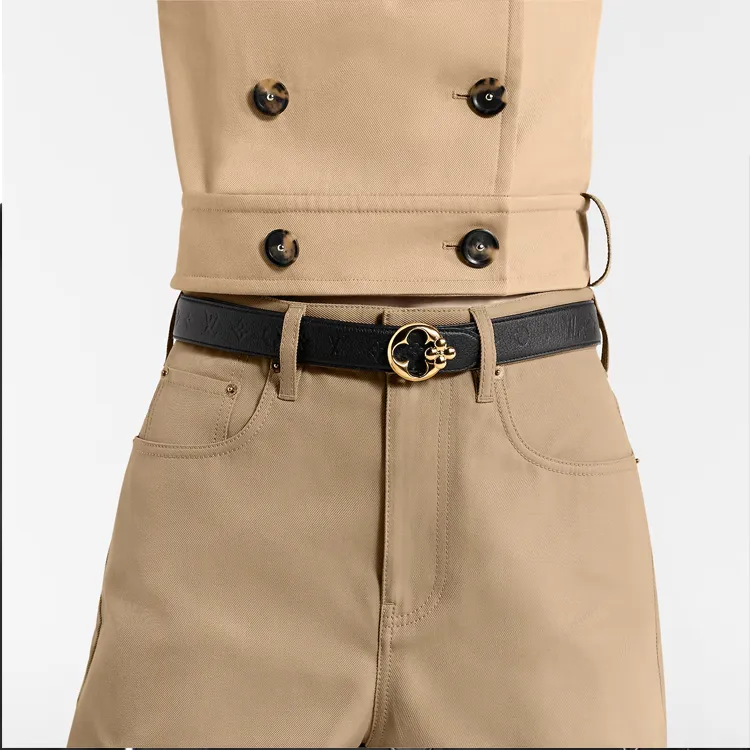 LOUIS VUITTON Lv Flowergram Round 30mm Reversible Belt-2