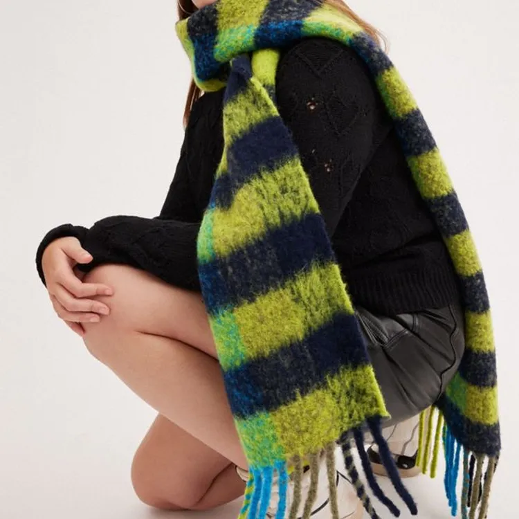 COACH Alpaca Knit Scarves Unisex Green-2