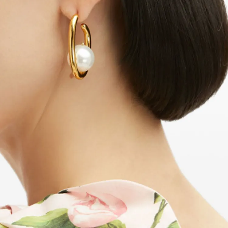 Oscar De La Renta Embellished Hoop Earrings-2