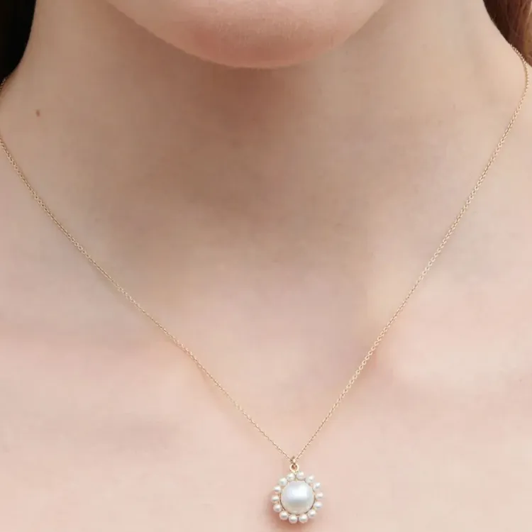 Sophie Bille Brahe 14kt Recycled Yellow Gold Jeanne Pearl Necklace-2