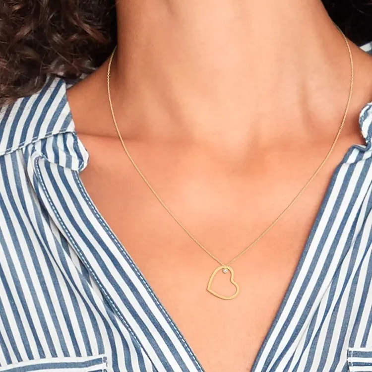 Tommy Hilfiger Zircon 925 Silver, Gold Plated, Stainless Steel Necklaces Women's Gold-1