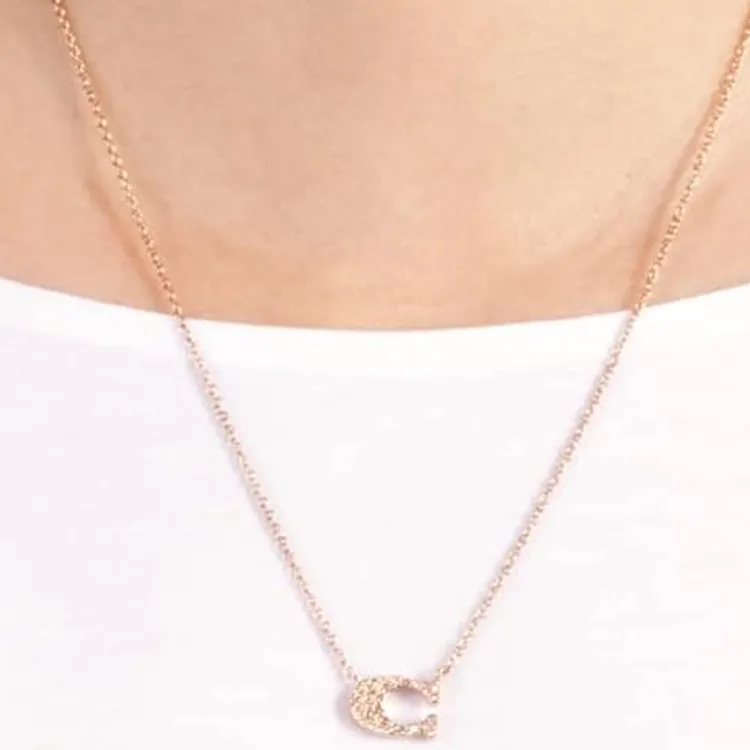 COACH Metal, Rose Gold, Brass Plated Necklaces Women's Gold-1