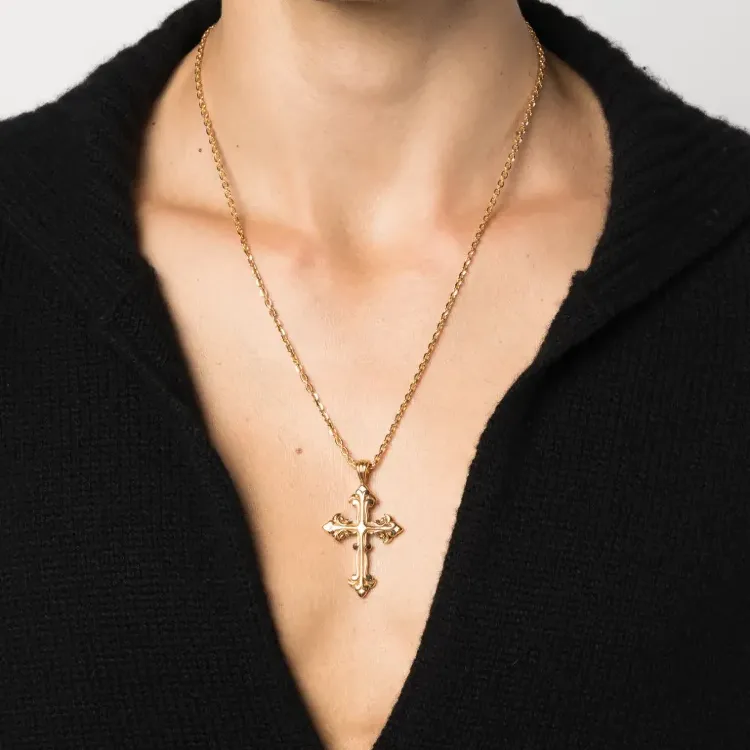 EMANUELE BICOCCHI Fleury Cross Pendant Necklace-2