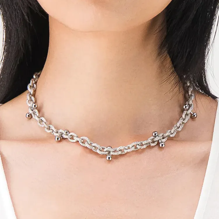 JUSTINE CLENQUET Palladium Plated Brass Necklaces Unisex Silver-1