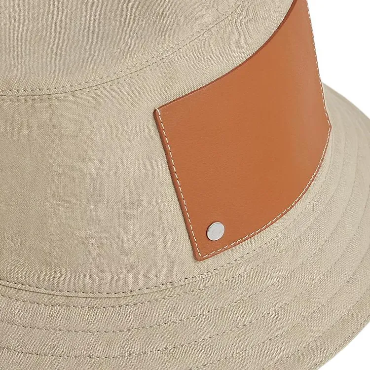 HERMES Linen, Canvas, Palladium Plated Bucket Hats Men's Gray-1