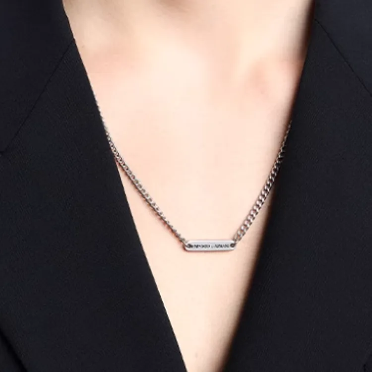EMPORIO ARMANI Steel Necklaces Men's Silver-2