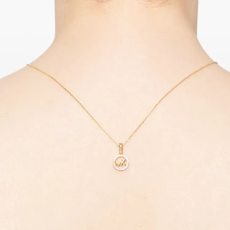 MICHAEL KORS Pavé Logo charm Necklace-2