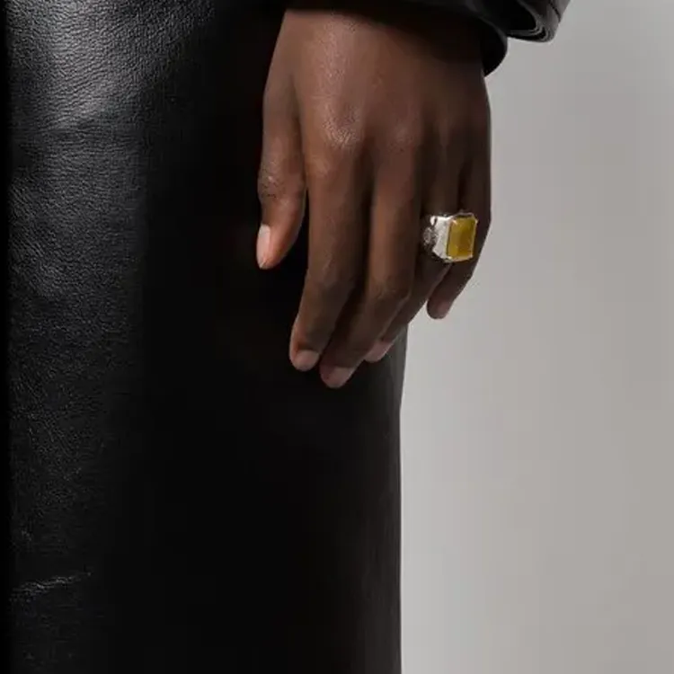 AMBUSH Gemstone Rings Unisex Silver-1