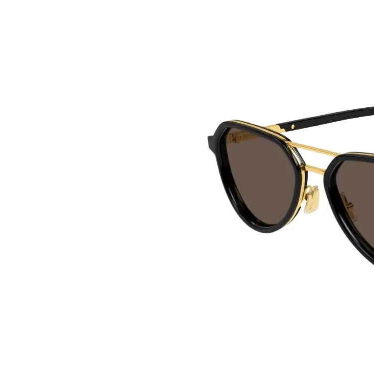 Bottega Veneta Acetate Aviator Sunglasses Women's Gold-2