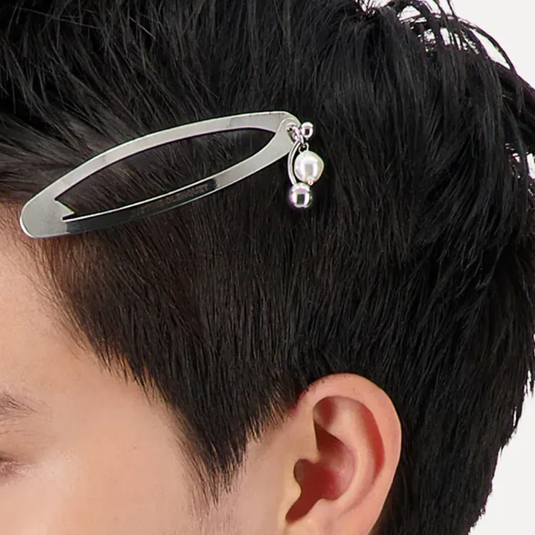 JUSTINE CLENQUET JEWELLERY Brass Palladium Crystal Pearl Hair Clips Unisex Silver-3