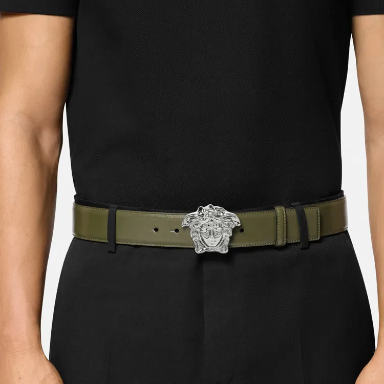 VERSACE La Medusa Leather Belt-3