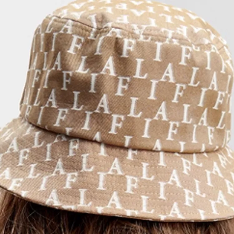 FILA Polyester, Cotton Bucket Hats Unisex Apricot-3