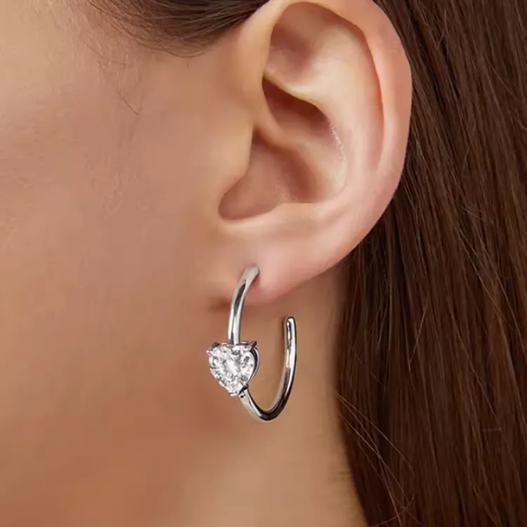 CHIARA FERRAGNI Alloy With Zircon Earrings Women's Silver-2