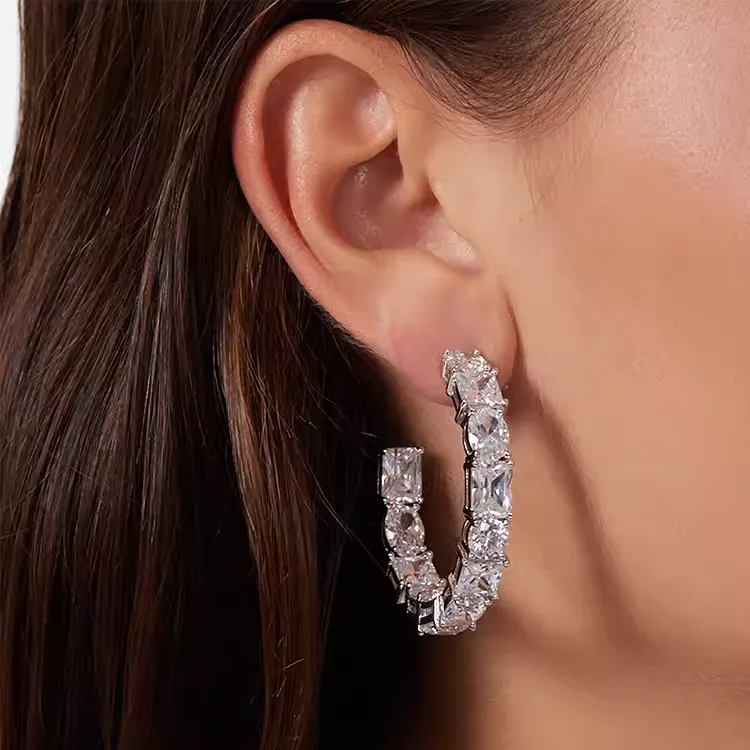 CHIARA FERRAGNI Alloy With Zircon Earrings Women's Silver-3