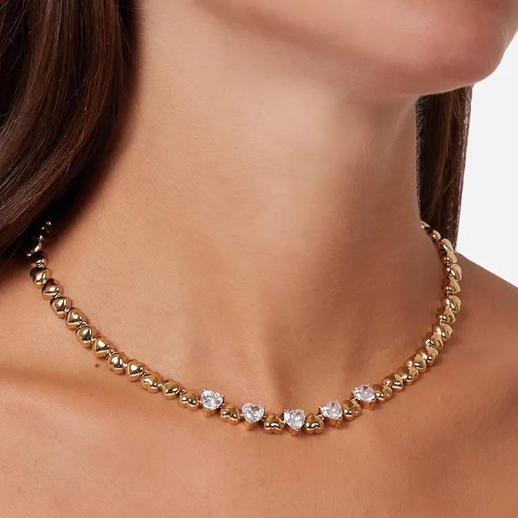 CHIARA FERRAGNI Alloy With Zircon Necklaces Women's Gold-3